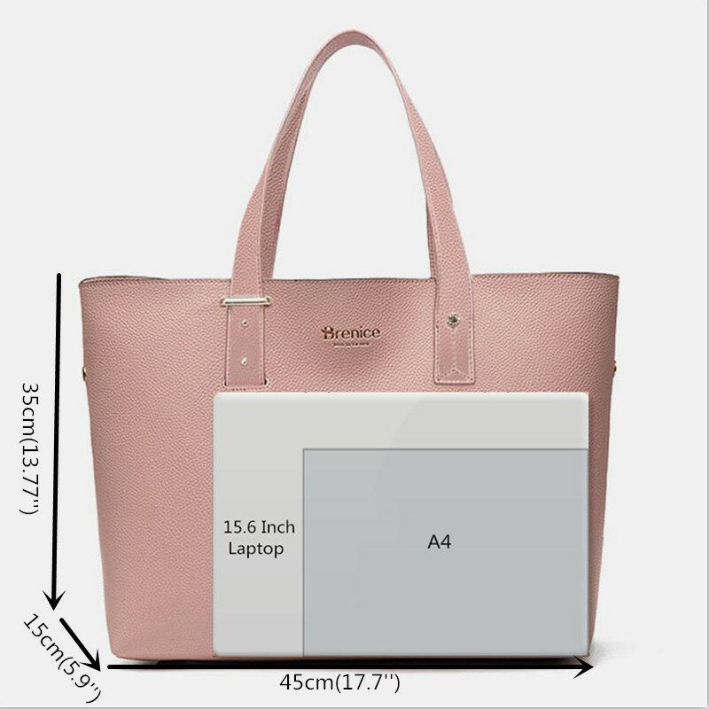 Dames 2 Stuks 15.6 Inch Laptop Grote Capaciteit Multi-pocket Verwijderbare Sleutel Multifunctionele Schoudertas Handtas Tote