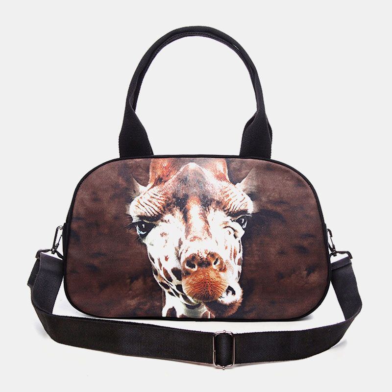 Dames Canvas 3d Driedimensionale Leuke Kat Animal-print Casual Cartoon Handtas Schoudertas Satchel Bag