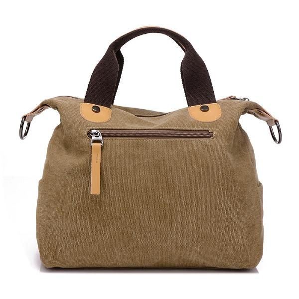 Dames Canvas Casual Grote Capaciteit Functionele Multi Pocket Handtas Schoudertas Crossbody Tas