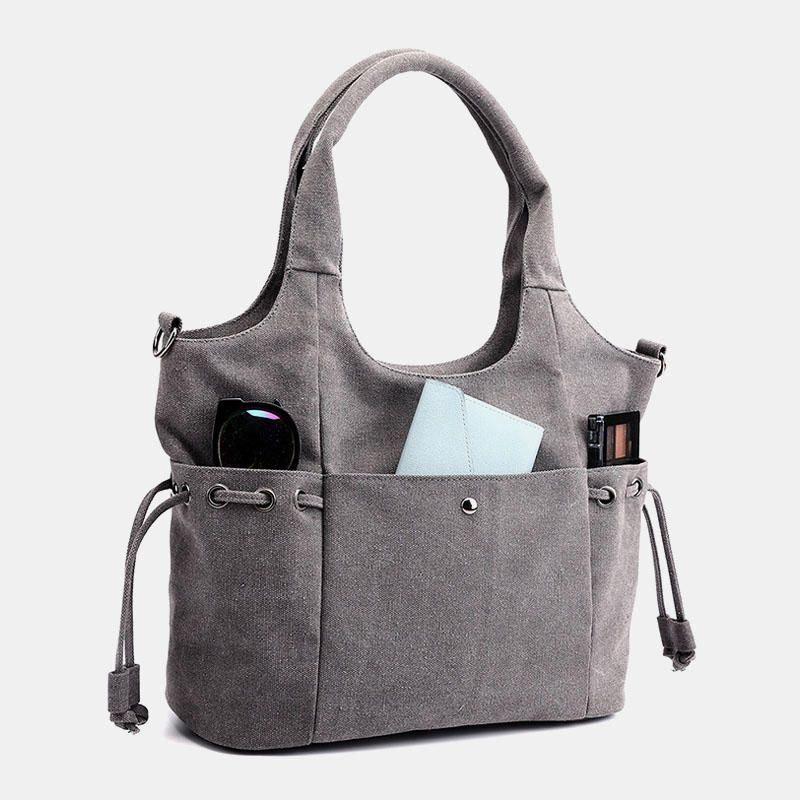 Dames Canvas Handtas Met Grote Capaciteit Schoudertas Crossbody Tas Om Buiten Te Winkelen