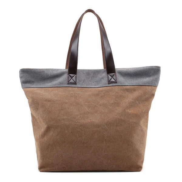 Dames Canvas Hit Kleur Tote Bag Casual Handtas Schoudertas