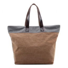 Dames Canvas Hit Kleur Tote Bag Casual Handtas Schoudertas