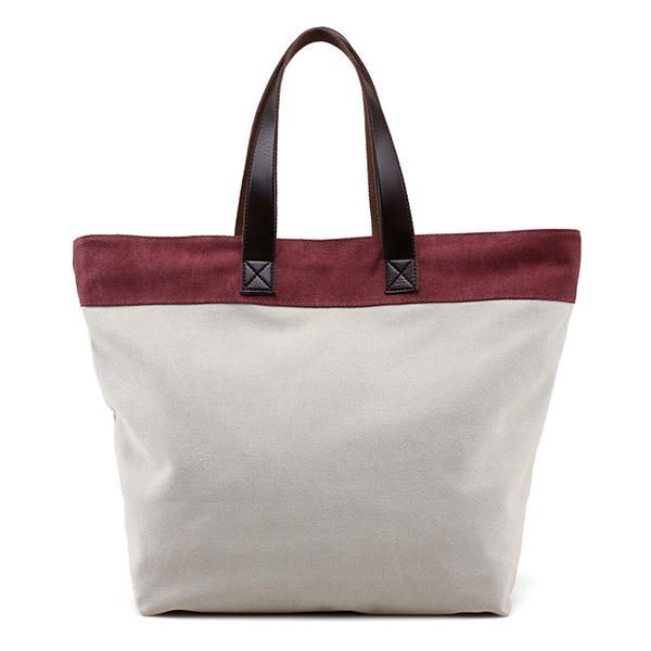 Dames Canvas Hit Kleur Tote Bag Casual Handtas Schoudertas