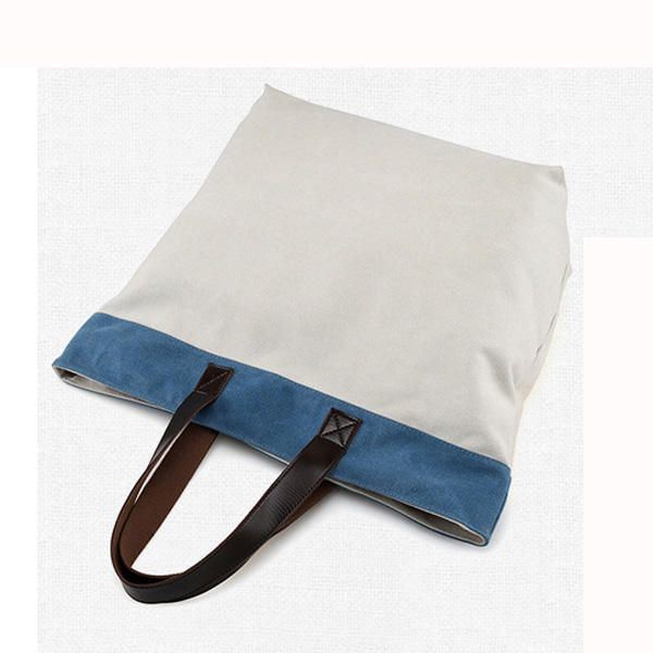 Dames Canvas Hit Kleur Tote Bag Casual Handtas Schoudertas