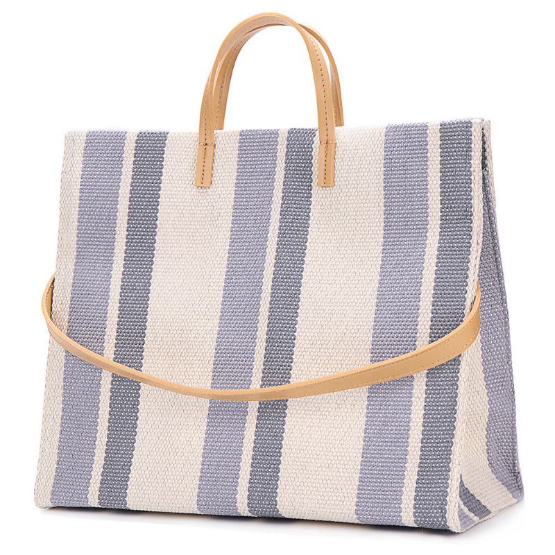 Dames Canvas Stiksels Kleur Tote Handtas