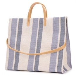 Dames Canvas Stiksels Kleur Tote Handtas