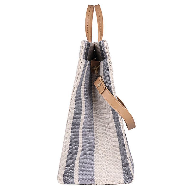 Dames Canvas Stiksels Kleur Tote Handtas