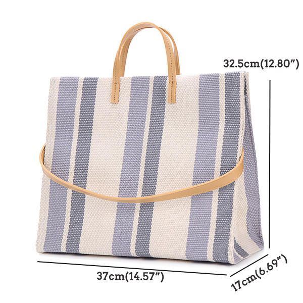 Dames Canvas Stiksels Kleur Tote Handtas