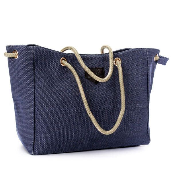 Dames Canvas Touw Tassen Casual Schoudertassen Capaciteit Boodschappentassen