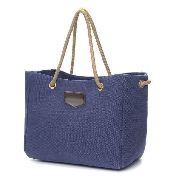 Dames Canvas Touw Tassen Casual Schoudertassen Capaciteit Boodschappentassen