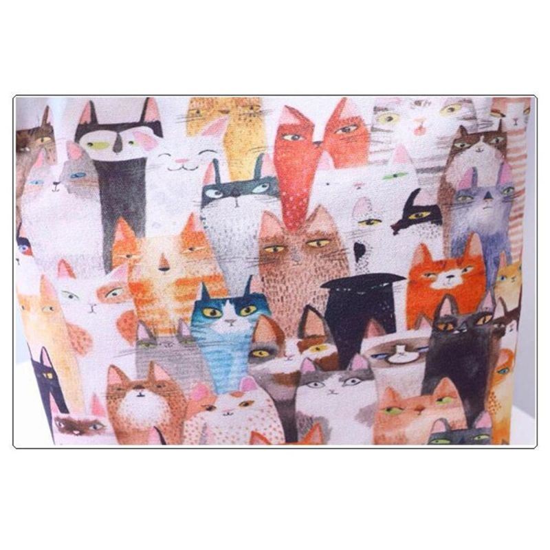 Dames Cartoon Katten Gedrukt Canvas Tote Winkelen Handtas Strandtas Schoudertas