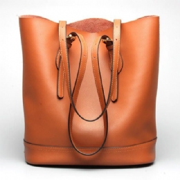 Dames Echt Lederen Handtas High End Tote Bag Bucket Bag