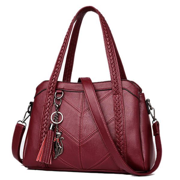 Dames Elegante Zachte Pu Handtas Schoudertassen Crossbody Tassen