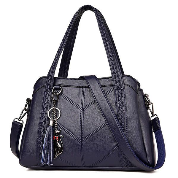 Dames Elegante Zachte Pu Handtas Schoudertassen Crossbody Tassen