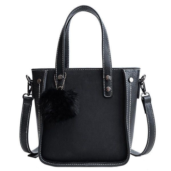 Dames Faux Leather Bucket Bag Solid Leisure Handtas