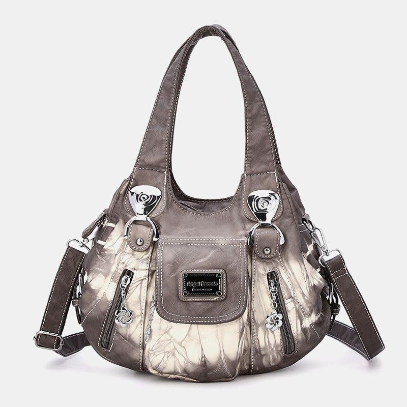 Dames Gradiënt Zachte Kunstleer Schoudertas Crossbody Tas Handtas