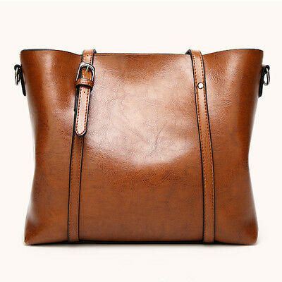 Dames Grote Retro Handtas Lederen Boodschappentas Crossbody Schouder Tote