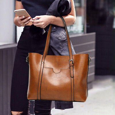 Dames Grote Retro Handtas Lederen Boodschappentas Crossbody Schouder Tote