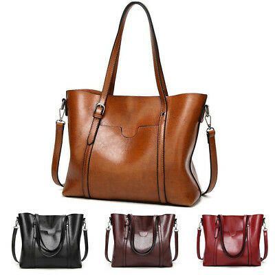 Dames Grote Retro Handtas Lederen Boodschappentas Crossbody Schouder Tote