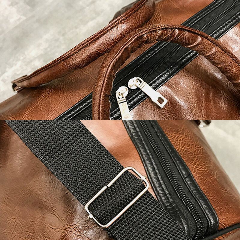 Dames & Heren Lederen Retro Grote Capaciteit Handtas Zakelijke Bagage Tas Schoudertas Crossbody Tas