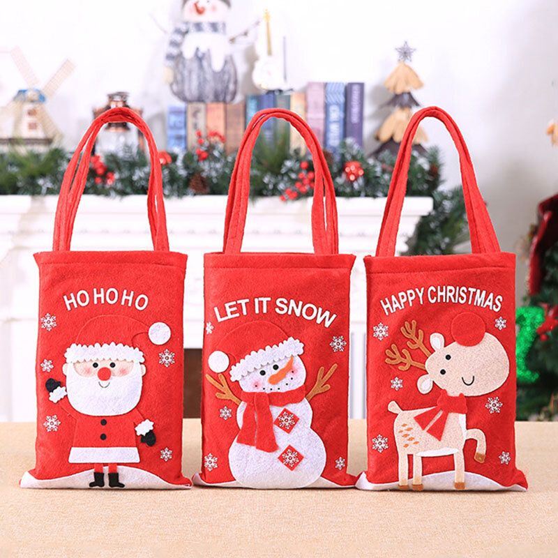 Dames Kind Leuke Feestelijke Kerst Kerstman Elanden Patroon Decoratie Snoep Snack Tas Handtas