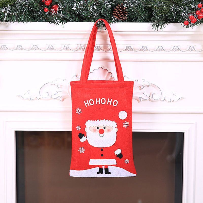 Dames Kind Leuke Feestelijke Kerst Kerstman Elanden Patroon Decoratie Snoep Snack Tas Handtas