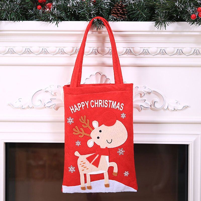 Dames Kind Leuke Feestelijke Kerst Kerstman Elanden Patroon Decoratie Snoep Snack Tas Handtas