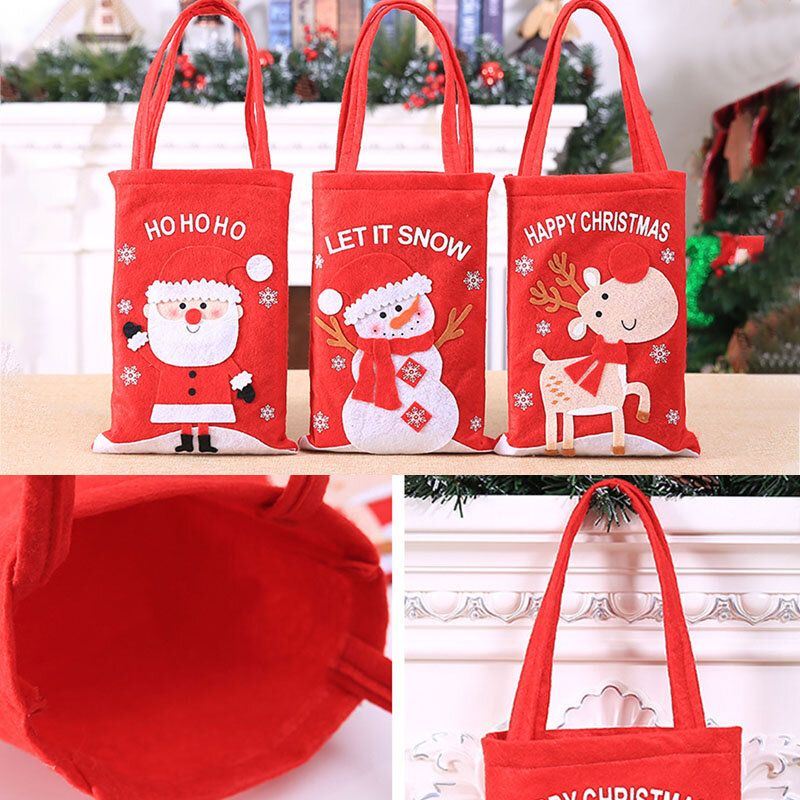 Dames Kind Leuke Feestelijke Kerst Kerstman Elanden Patroon Decoratie Snoep Snack Tas Handtas