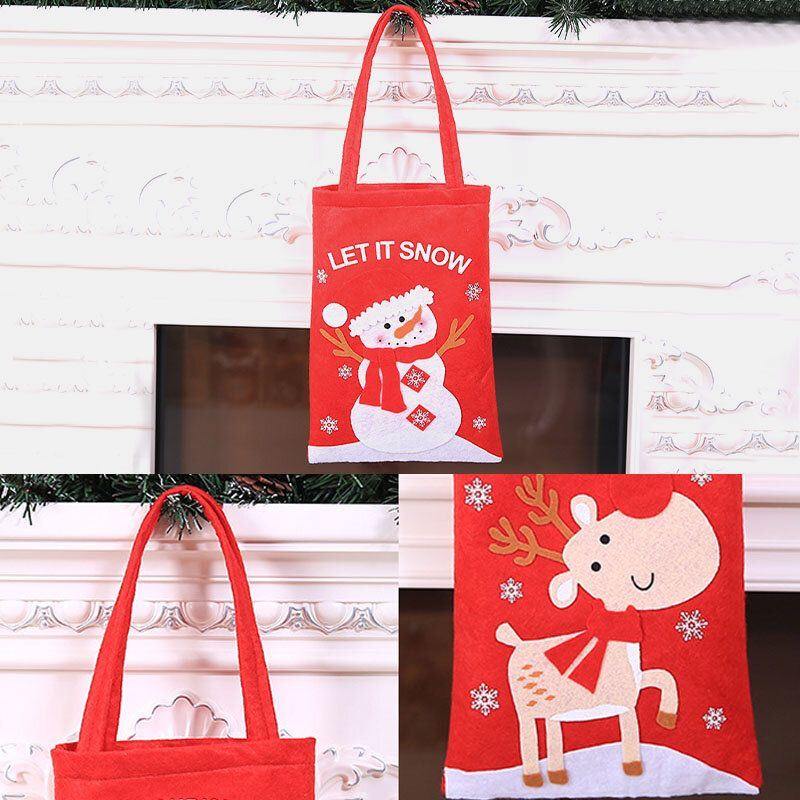 Dames Kind Leuke Feestelijke Kerst Kerstman Elanden Patroon Decoratie Snoep Snack Tas Handtas