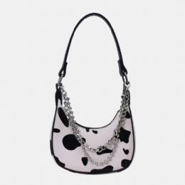 Dames Koe Patroon Casual Stijlvolle Chain Tote Schoudertas Handtas