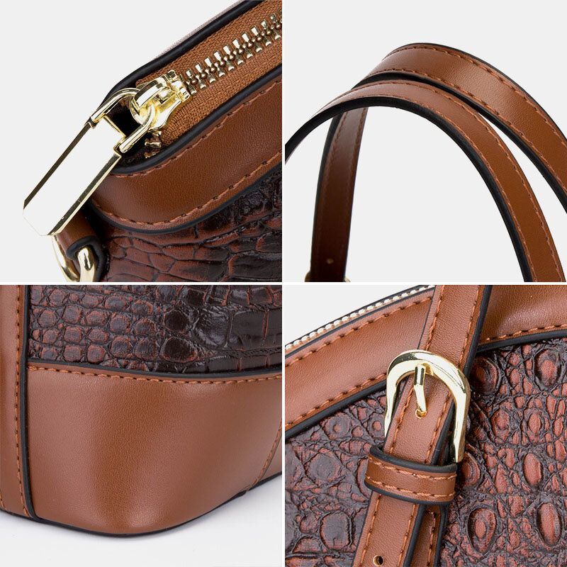 Dames Kunstleer Mode Alligator Grote Capaciteit Multi-carry Patchwork Handtas Crossbody Tas