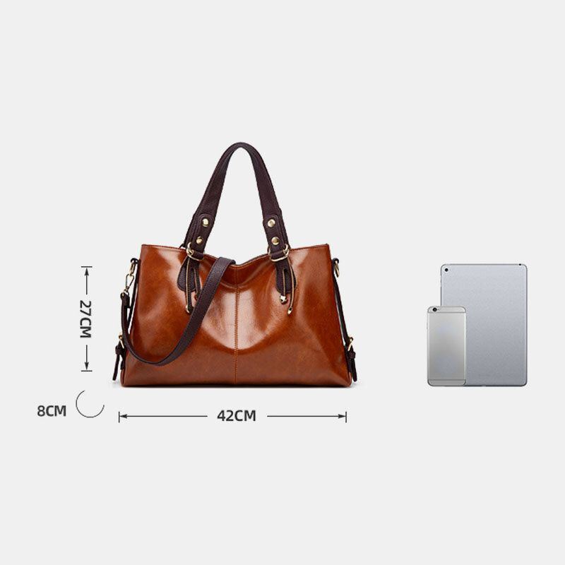 Dames Kunstleer Retro Lychee Patroon Grote Capaciteit Handtas Schoudertas Crossbody Tas Tote