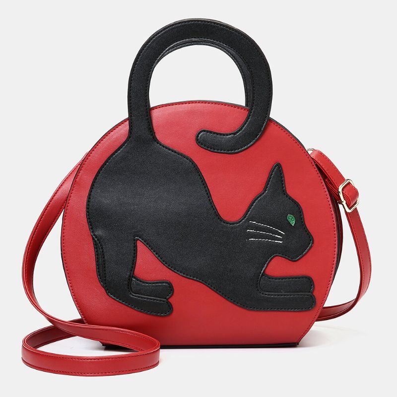 Dames Leuke Kat Patroon Uitbreidbare Handtas Crossbody Tas Mode Tas