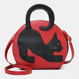 Dames Leuke Kat Patroon Uitbreidbare Handtas Crossbody Tas Mode Tas