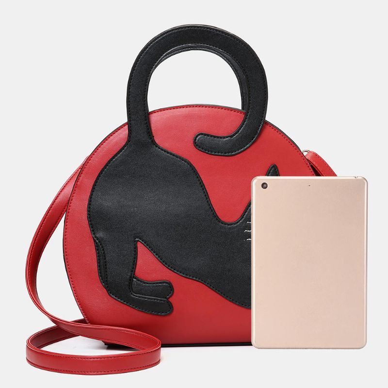 Dames Leuke Kat Patroon Uitbreidbare Handtas Crossbody Tas Mode Tas