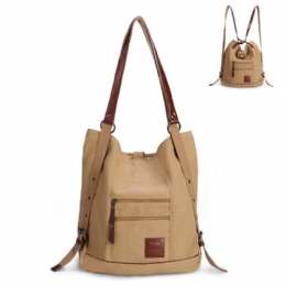 Dames Multi-carry Casual Canvas Handtas Schoudertas Satchel Rugzak