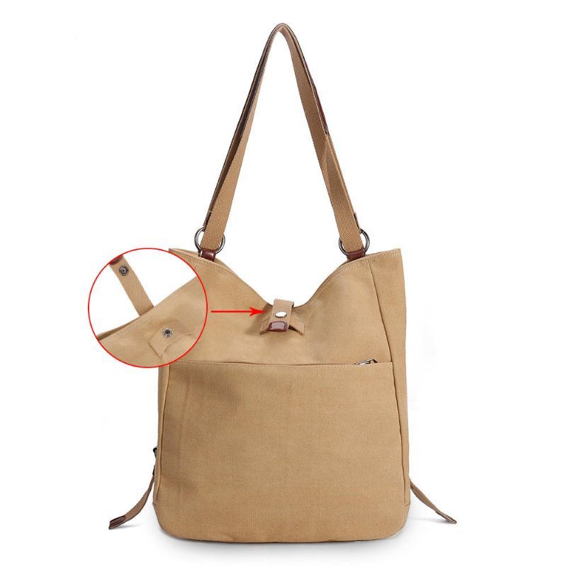 Dames Multi-carry Casual Canvas Handtas Schoudertas Satchel Rugzak