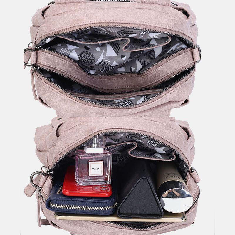 Dames Multi-pocket Handtassen Waterdichte Crossbody Leren Tas