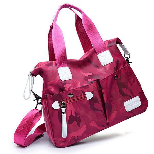 Dames Nylon Camouflage Tote Handtassen Voorzakken Schoudertassen Crossbody Tassen