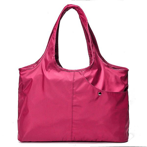 Dames Nylon Handtas Effen Tote Bag Multi Pocket Boodschappentas