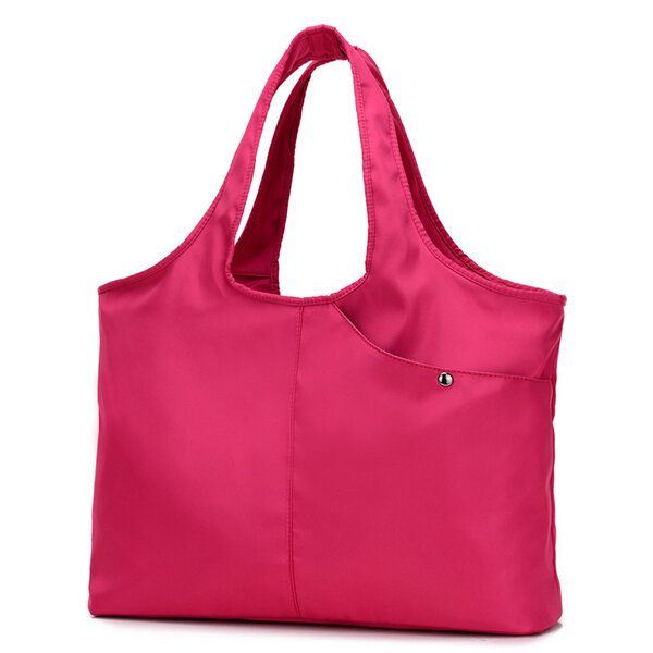 Dames Nylon Handtas Effen Tote Bag Multi Pocket Boodschappentas