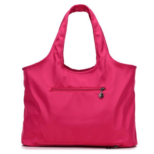 Dames Nylon Handtas Effen Tote Bag Multi Pocket Boodschappentas