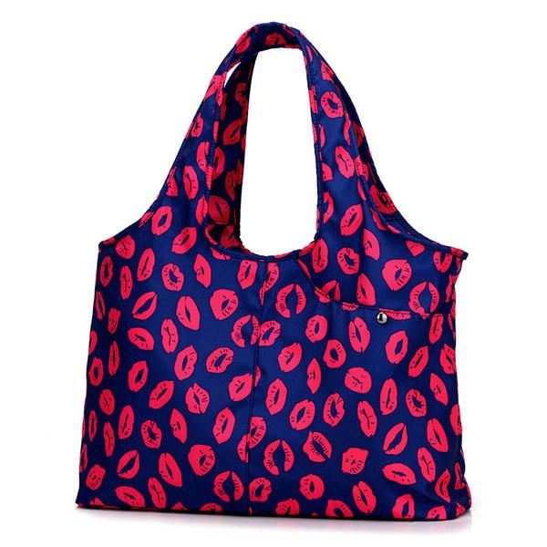 Dames Nylon Handtas Effen Tote Bag Multi Pocket Boodschappentas