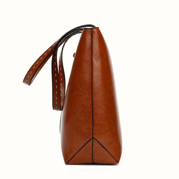 Dames Olieleren Draagtas Retro Crossbody Tas