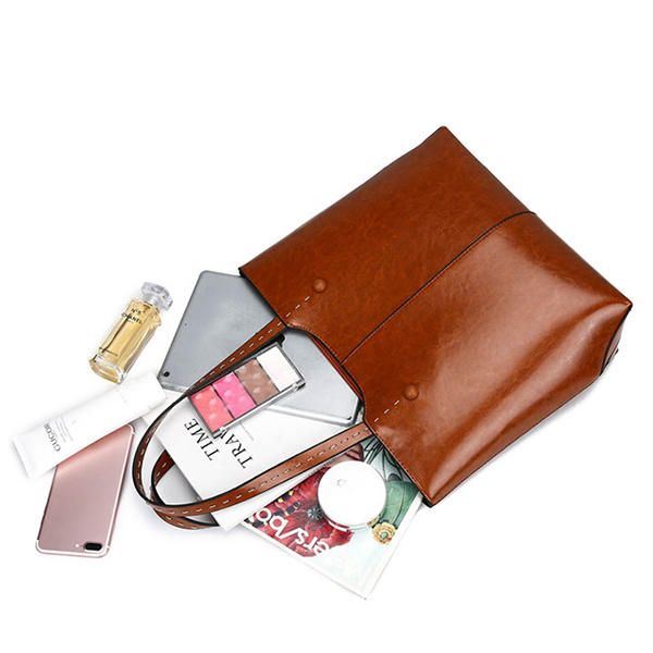 Dames Olieleren Draagtas Retro Crossbody Tas