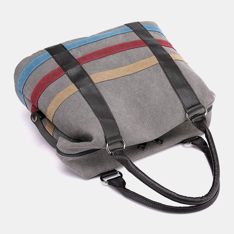 Dames Patchwork Canvas Handtas Crossbody Tas