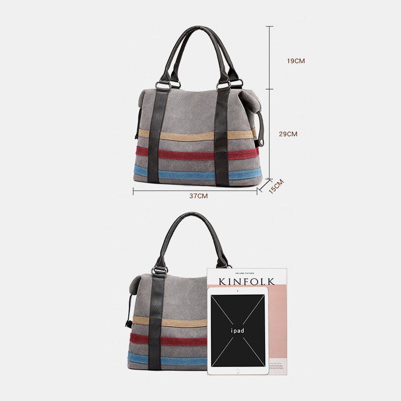 Dames Patchwork Canvas Handtas Crossbody Tas