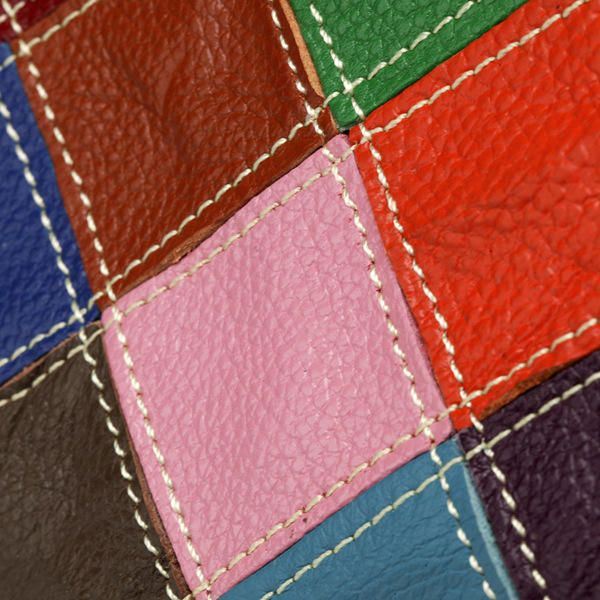 Dames Patchwork Koeienhuid Kleurrijke Handtas Tote Handtas Crossbody Tas