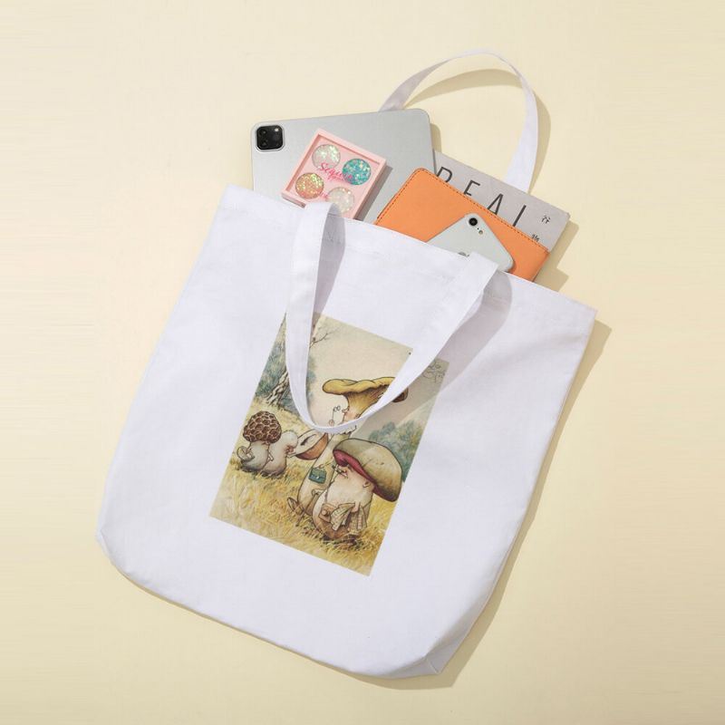 Dames Polyester Cartoon Paddestoel Patroon Handtas Schoudertas Tote