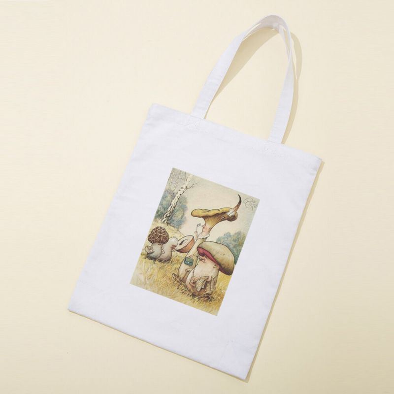 Dames Polyester Cartoon Paddestoel Patroon Handtas Schoudertas Tote